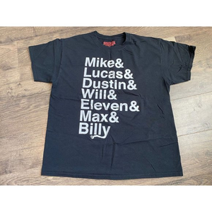 EUC Mens Stanger Things offical merchandise Netflix character names black size L
